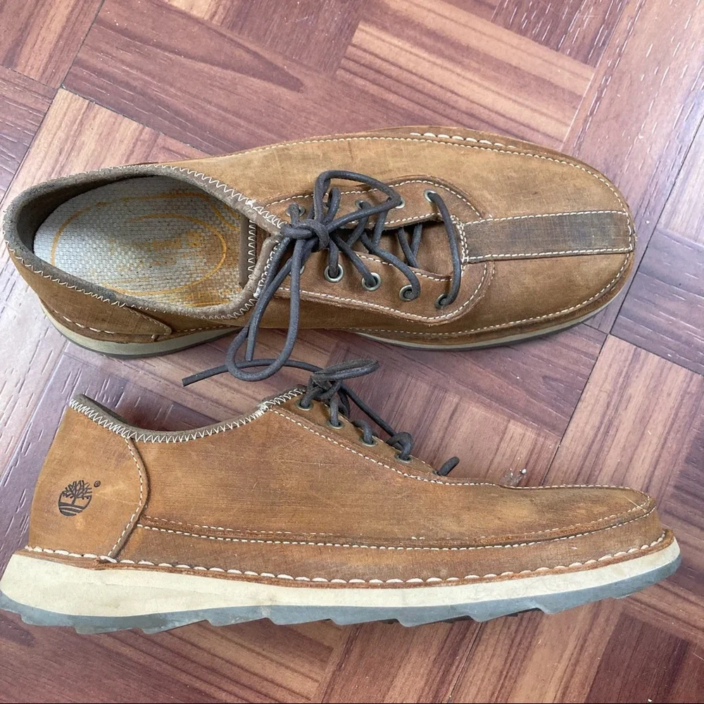 Timberland Smart Comfort Leather Oxford Shoes Men’s 8M Brown Waterproof